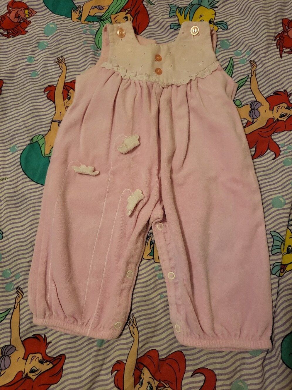 Vintage Thomas Soft Pink Girls Romper With Flowers 3/6M